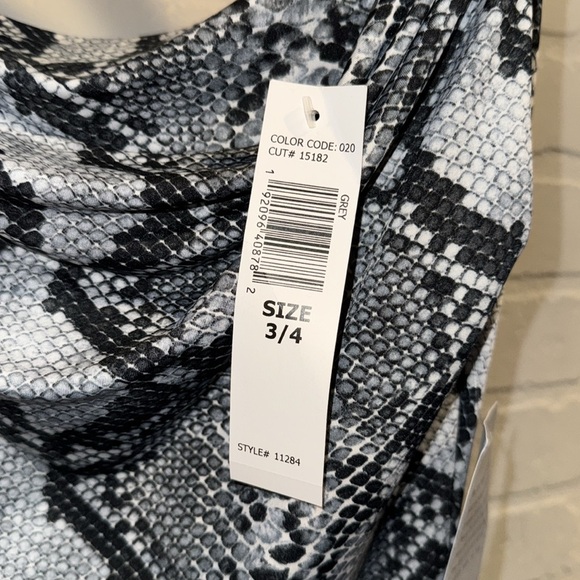 Nordstrom Snakeskin Slip Dress in Black and Gray 3/4 Jump Apparel NEW - Picture 7 of 7